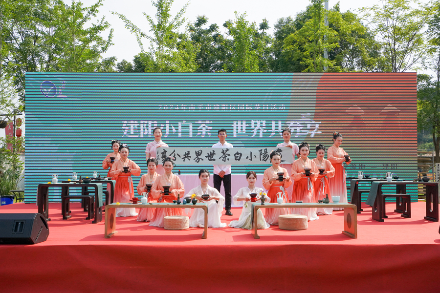 活動(dòng)現(xiàn)場向世界發(fā)出共飲建陽小白茶的邀請。吳大灼攝