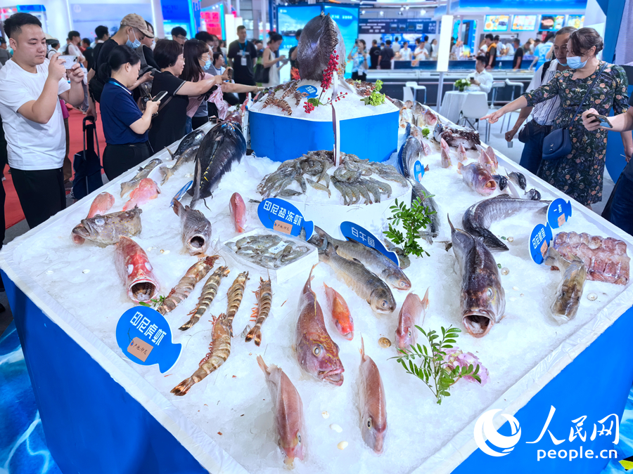 來自全世界的海鮮帶來一場(chǎng)“海鮮盛宴”。人民網(wǎng)記者 林曉麗攝