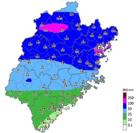 6月13日08時-14日08時降水預(yù)報。圖片來源：福建氣象