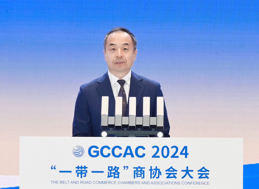 人民日?qǐng)?bào)社副總編輯崔士鑫致辭。主辦方供圖