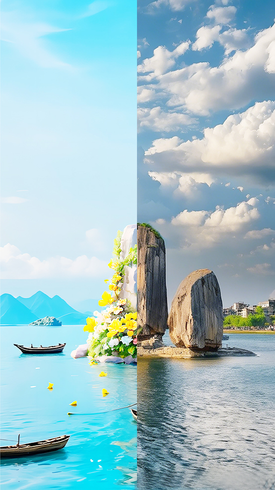AI生圖·平潭石牌洋（拼版圖片）