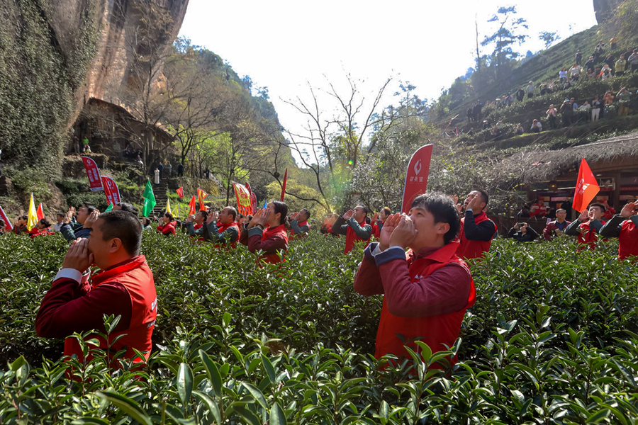每年春天，武夷山各地都會(huì)舉行“喊山祭茶”活動(dòng)。武夷山市融媒體中心供圖