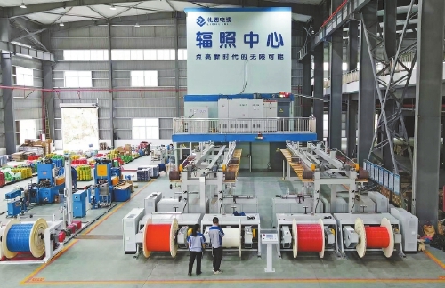 禮恩科技電纜生產(chǎn)車間。（受訪者供圖）