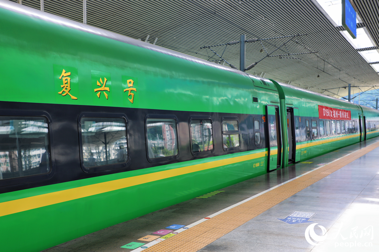 “周寧有鯉號(hào)”動(dòng)車組列車。人民網(wǎng) 李唯一攝